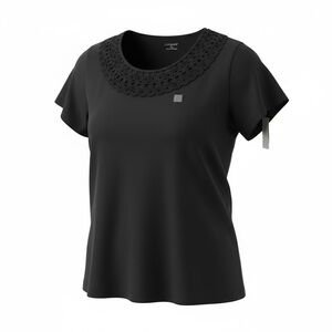 Catherines’ detailed black cotton top